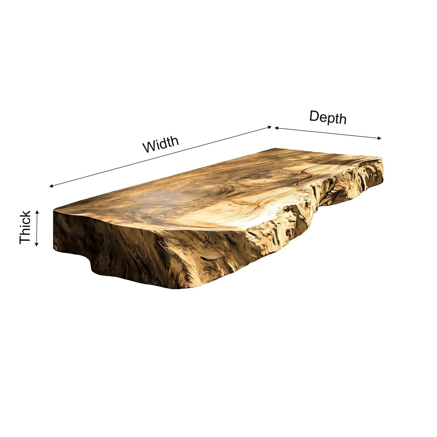 Lunara Live Edge Solid Wood Floating Bathroom Vanity Kitchnce