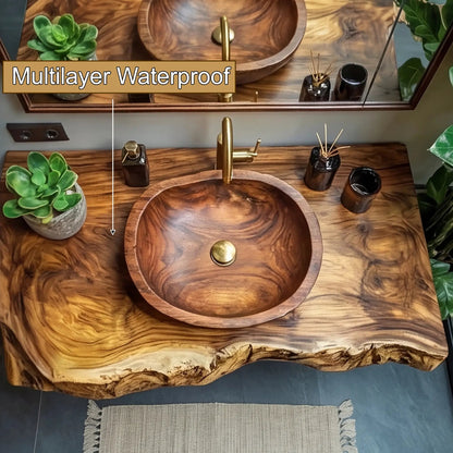 Lunara Live Edge Solid Wood Floating Bathroom Vanity Kitchnce