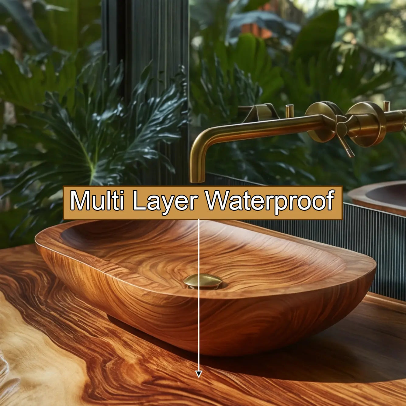 Lunvera Live Edge Solid Wood Floating Bathroom Vanity SPA346945 Kitchnce