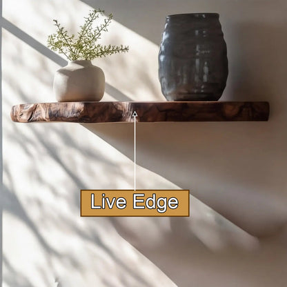 Lunvera Live Edge Solid Wood Floating Shelf SPA194295 Kitchnce