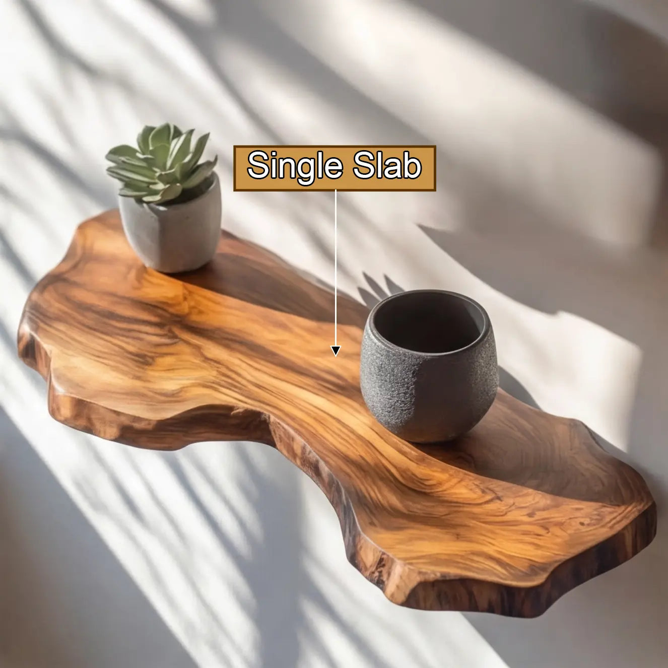 Lunvera Live Edge Solid Wood Floating Shelf SPA194295 Kitchnce