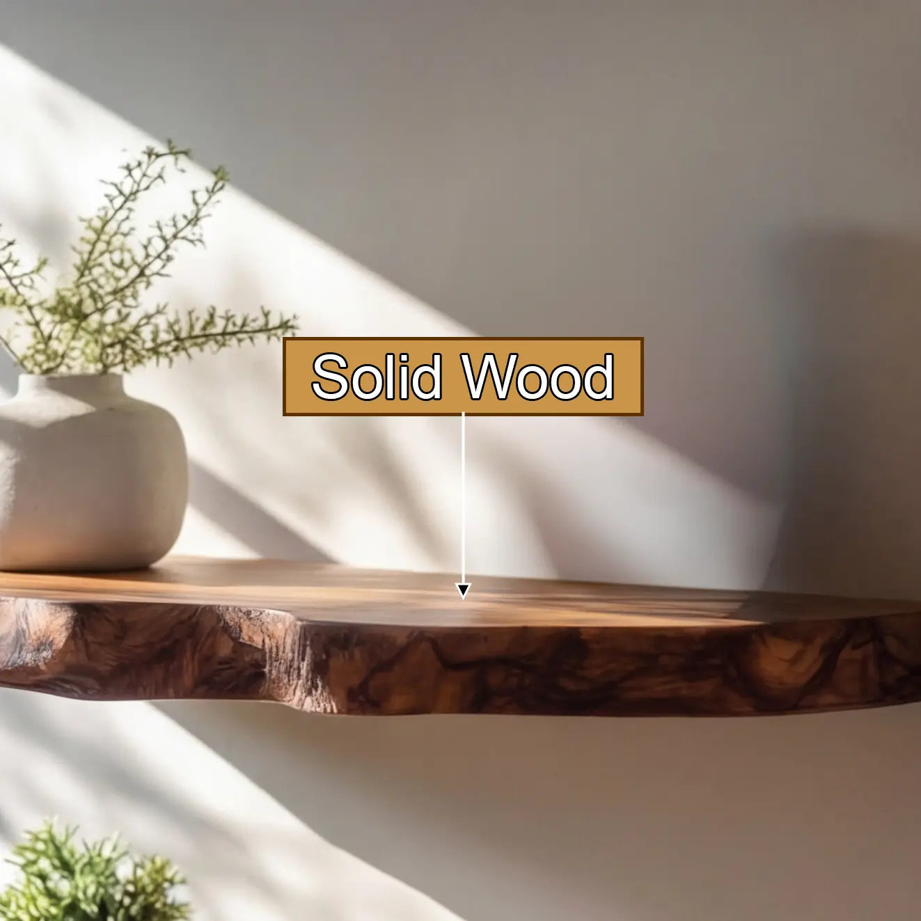 Lunvera Live Edge Solid Wood Floating Shelf SPA194295 Kitchnce
