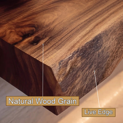 Luvorin Live Edge Solid Wood Floating Bathroom Vanity with Integrated Sink SPA653297 Kitchnce
