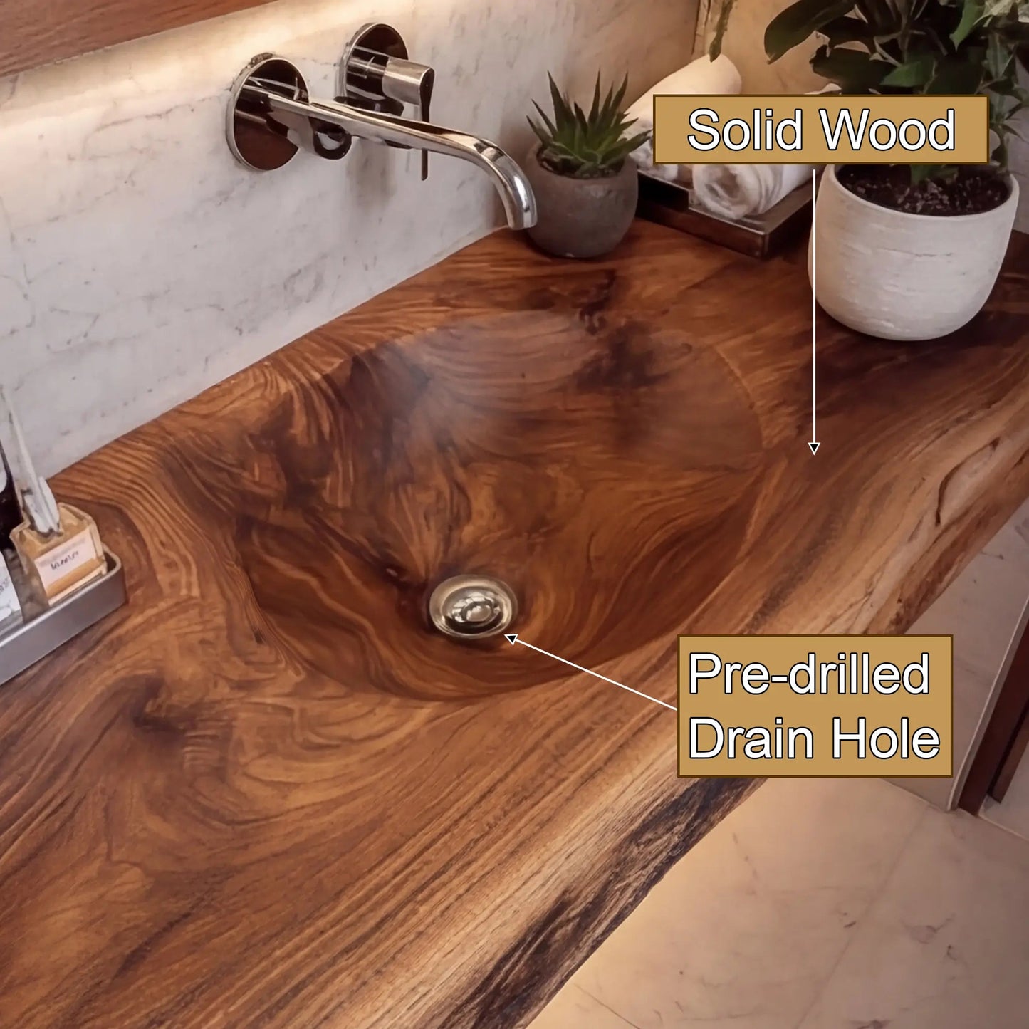 Luvorin Live Edge Solid Wood Floating Bathroom Vanity with Integrated Sink SPA653297 Kitchnce
