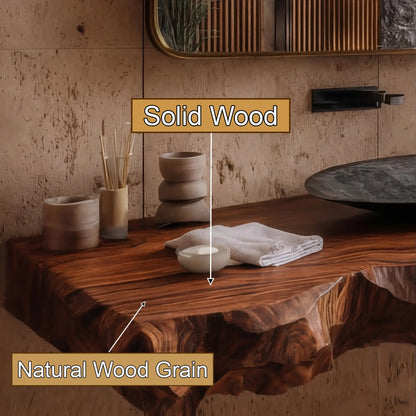 Marvello Live Edge Solid Wood Floating Bathroom Vanity SPA395936 Kitchnce