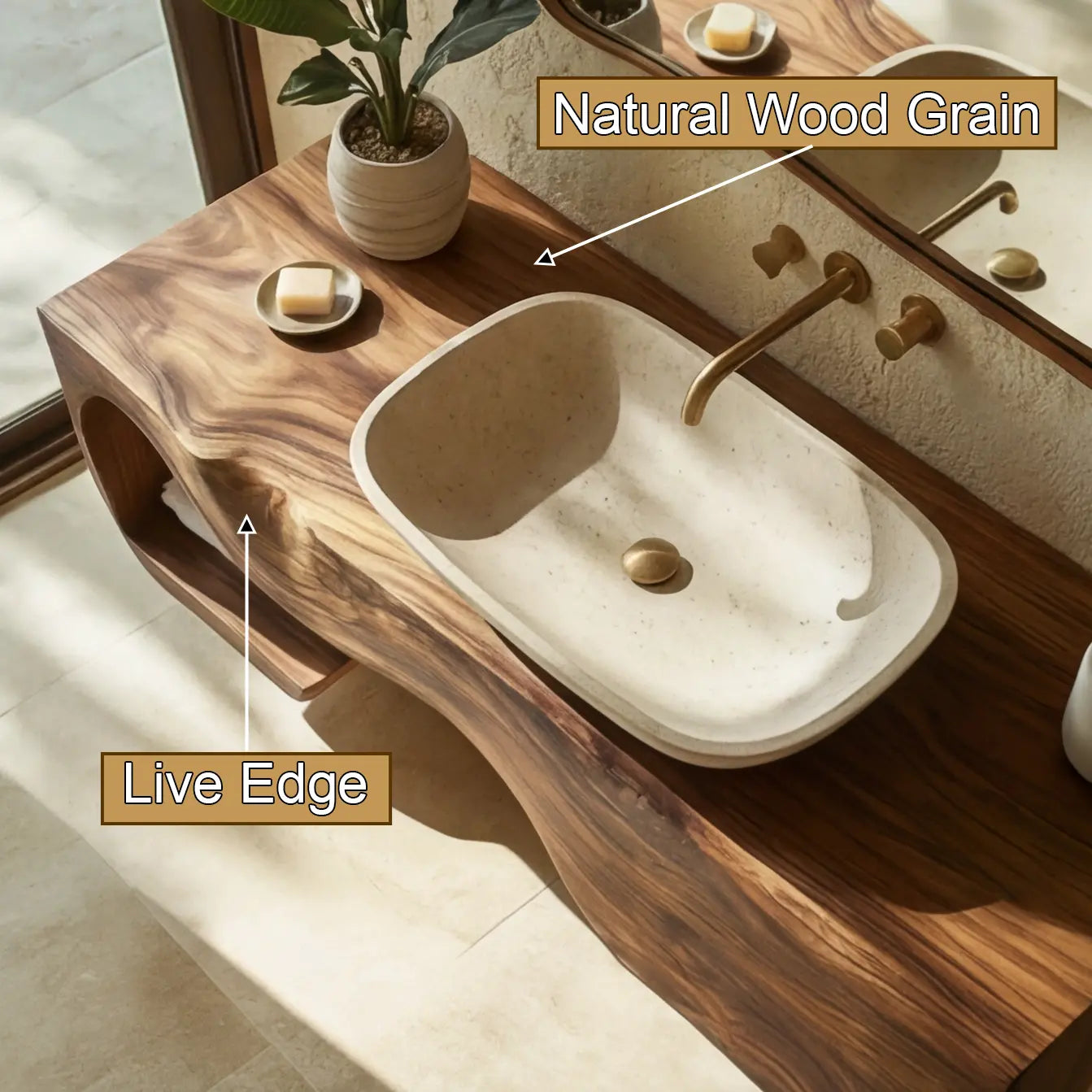 Merona Sculpted Solid Wood Floating Bathroom Vanity with Drawers Kitchnce
