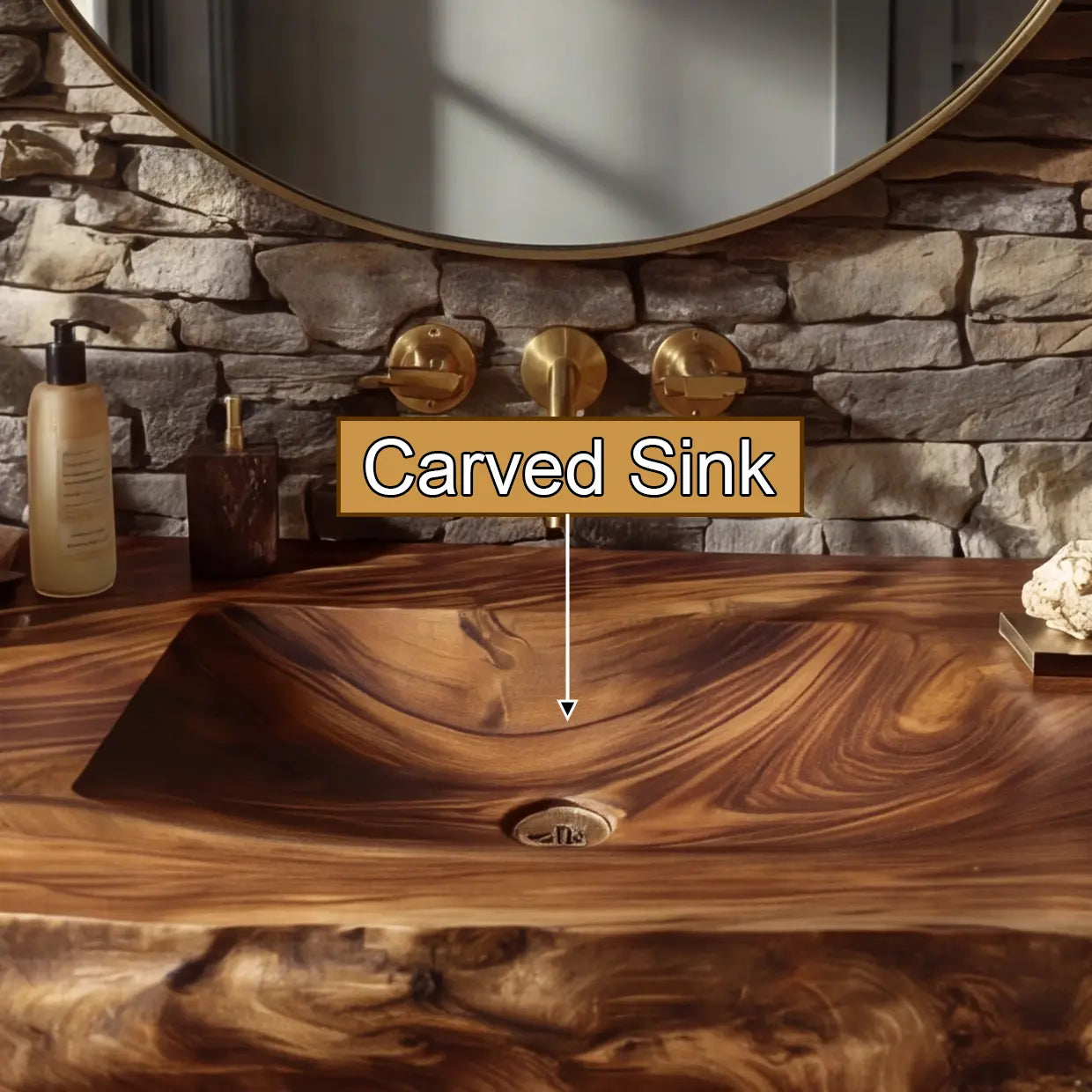 Morvyn Live Edge Solid Wood Floating Bathroom Vanity with Integrated Sink Kitchnce