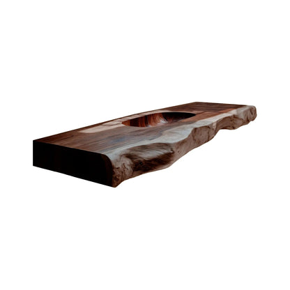 Nerava Live Edge Solid Wood Floating Bathroom Vanity with Integrated Sink Kitchnce
