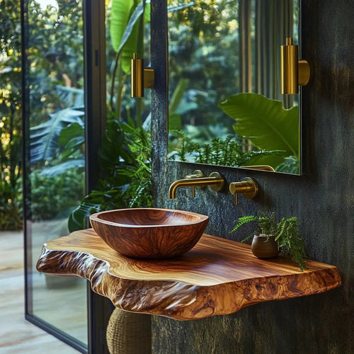 Norevia Live Edge Solid Wood Floating Bathroom Vanity SPA353543 Kitchnce