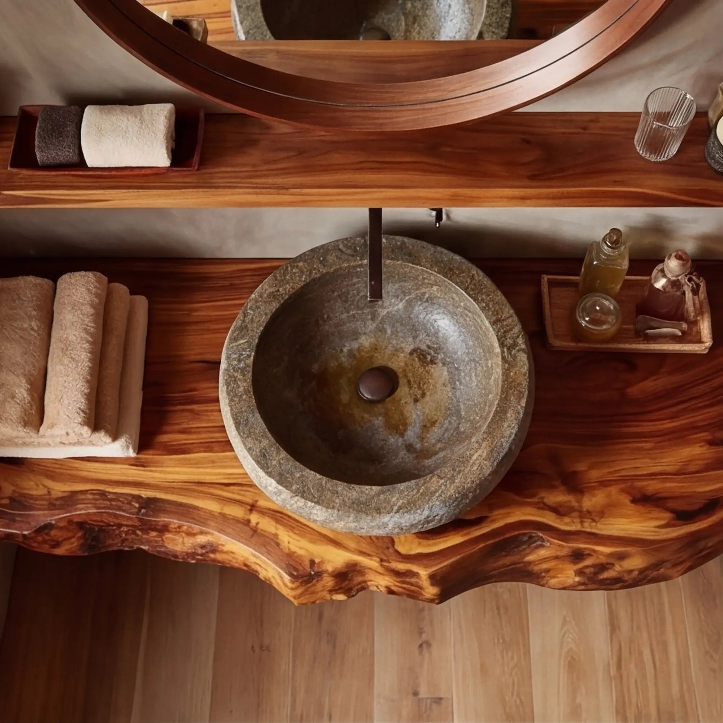 Norevyn Live Edge Solid Wood Floating Bathroom Vanity SPA965428 Kitchnce