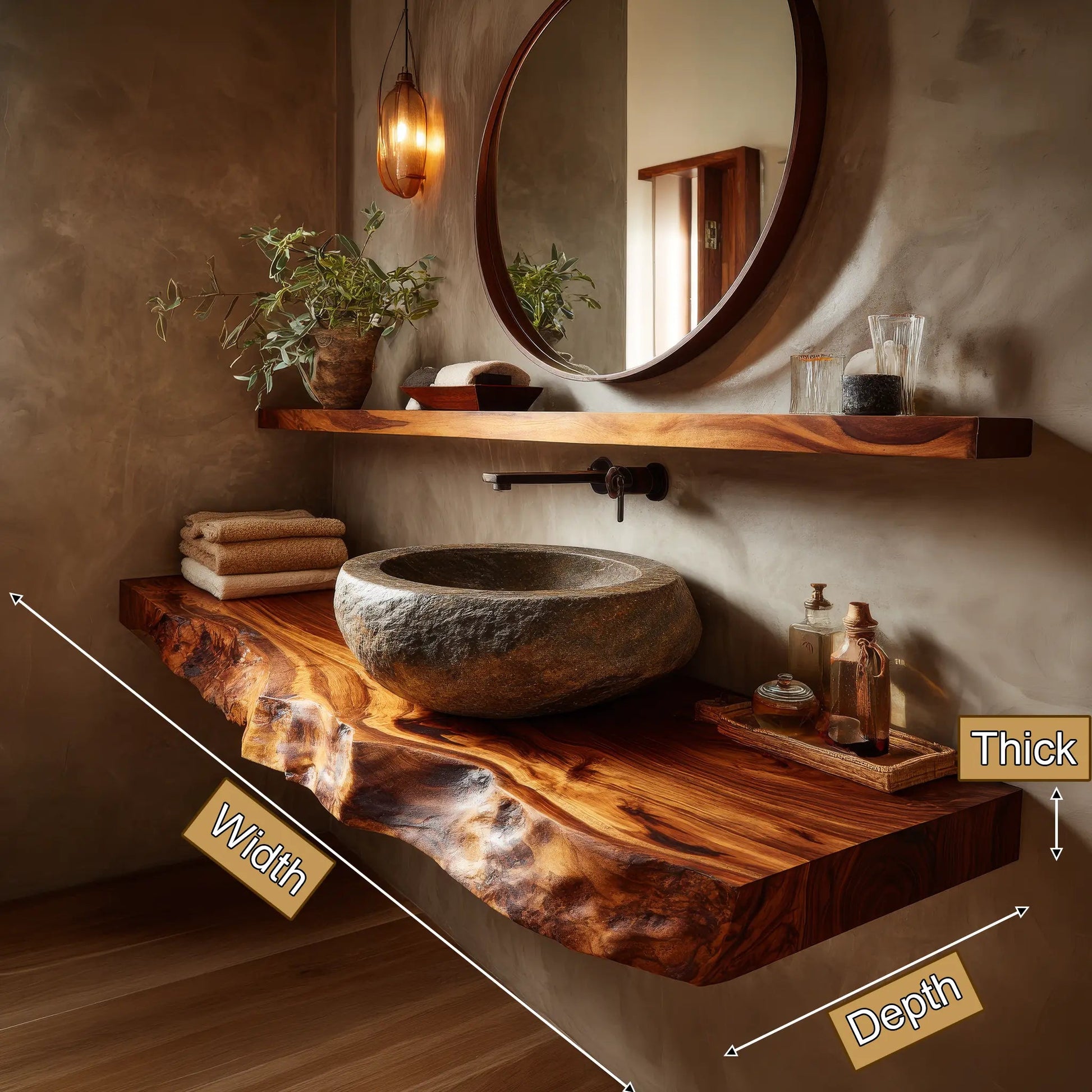 Norevyn Live Edge Solid Wood Floating Bathroom Vanity SPA965428 Kitchnce