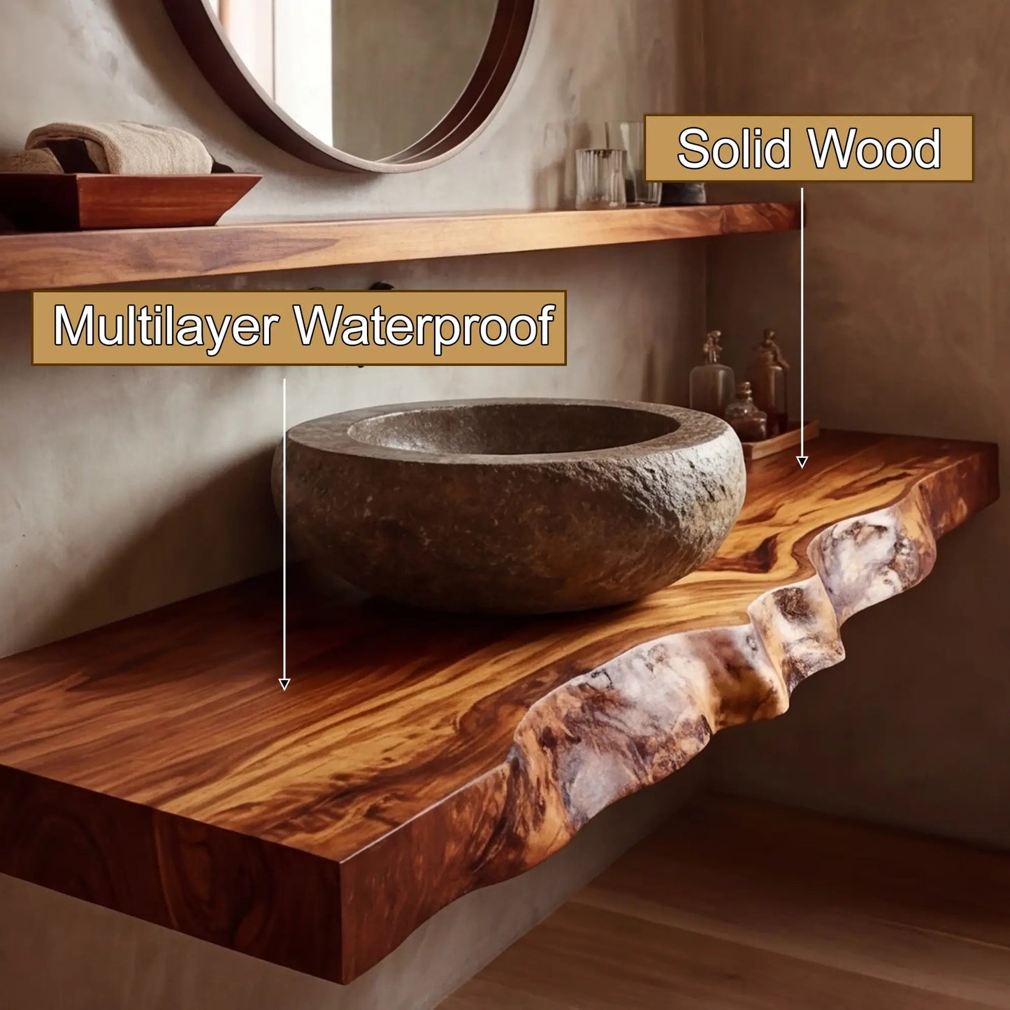 Norevyn Live Edge Solid Wood Floating Bathroom Vanity SPA965428 Kitchnce