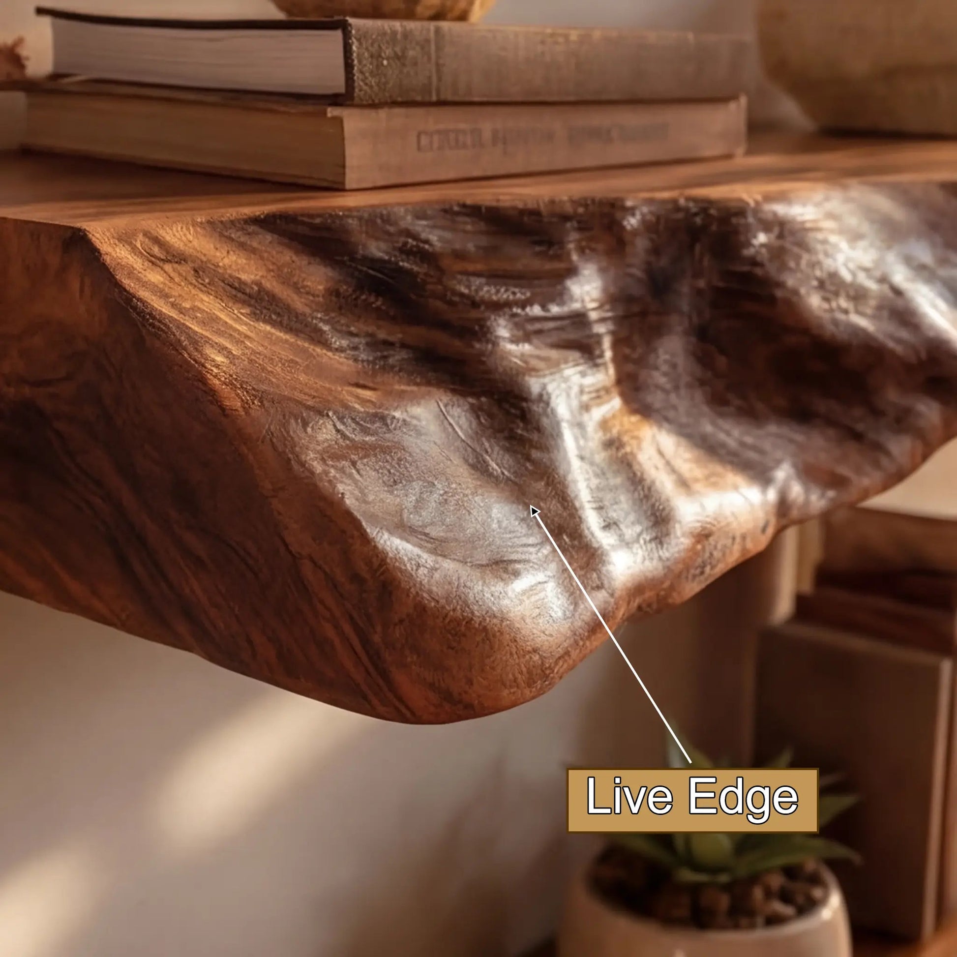 Norvain Live Edge Solid Wood Floating Shelf SPA802314 Kitchnce