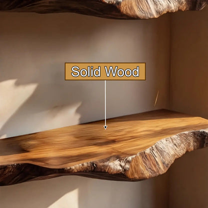 Norvella Live Edge Solid Wood Floating Shelf SPA583831 Kitchnce