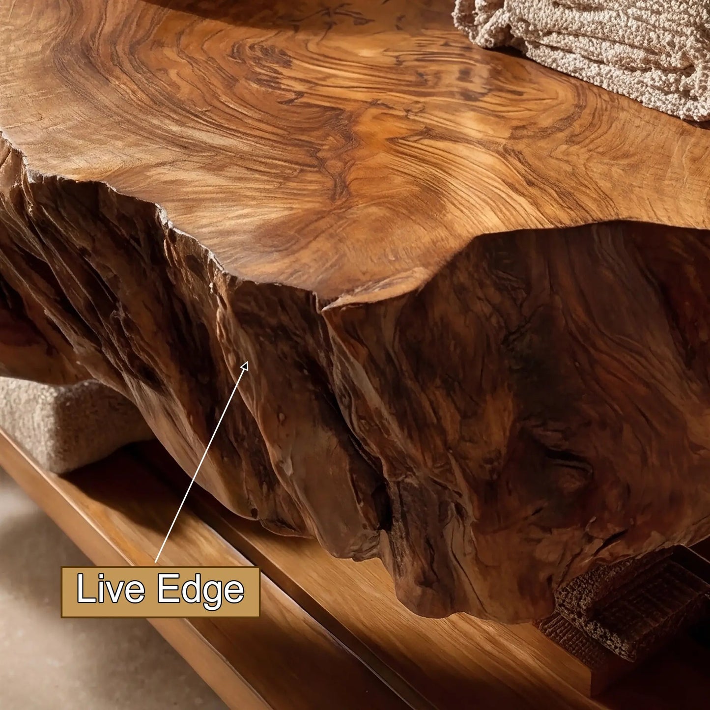 Norvian Live Edge Solid Wood Floating Bathroom Vanity SPA905613 Kitchnce