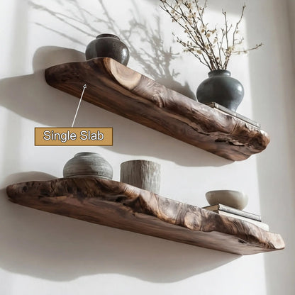 Norvyn Live Edge Solid Wood Floating Shelf SPA653921 Kitchnce