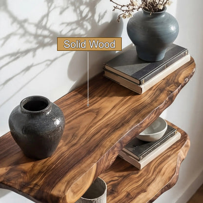 Norvyn Live Edge Solid Wood Floating Shelf SPA653921 Kitchnce