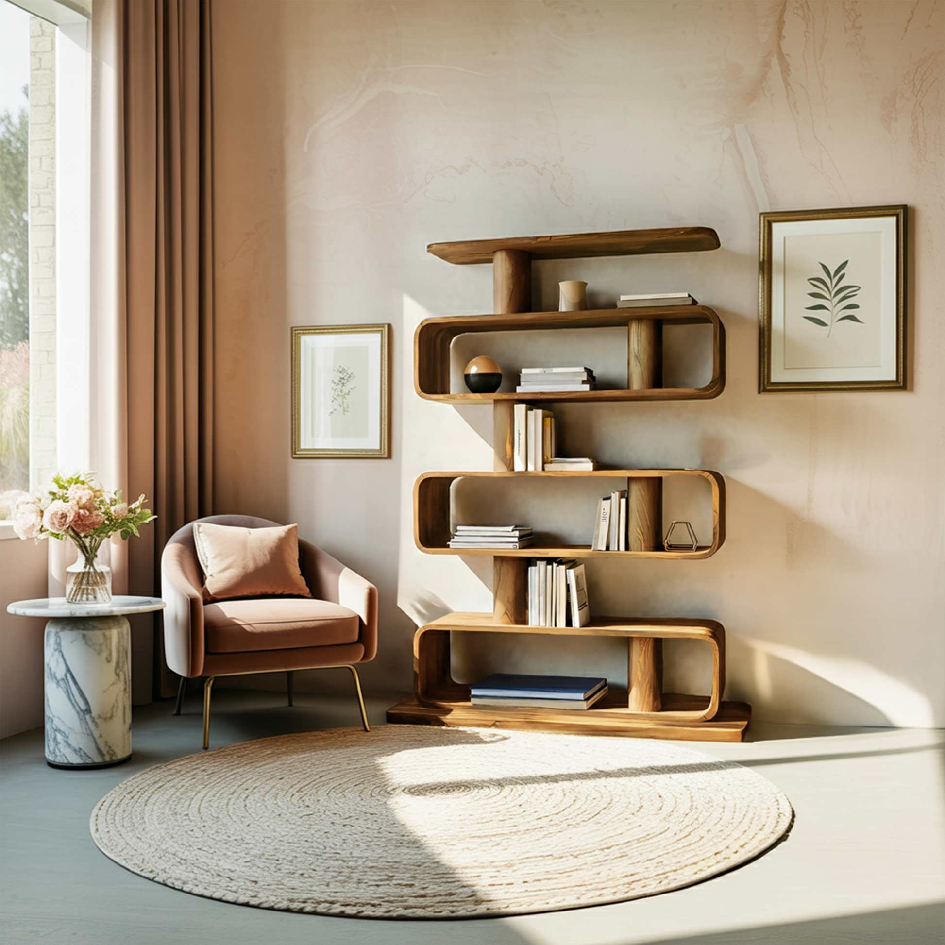 Minimalist Bookshelf With Shelves For Stylish Living Room Kitchnce