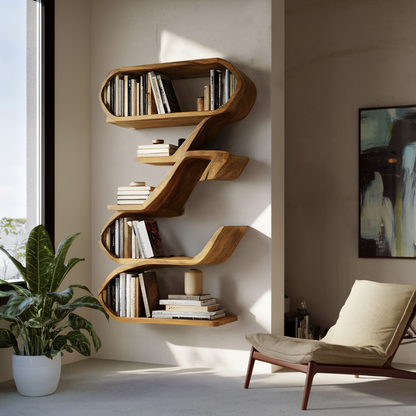 Modern Sculptural Wall Shelf For Living Room Display Kitchnce