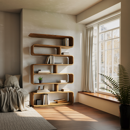 Modern Bookcase Freestanding Shelving Unit For Home Organization Kitchnce