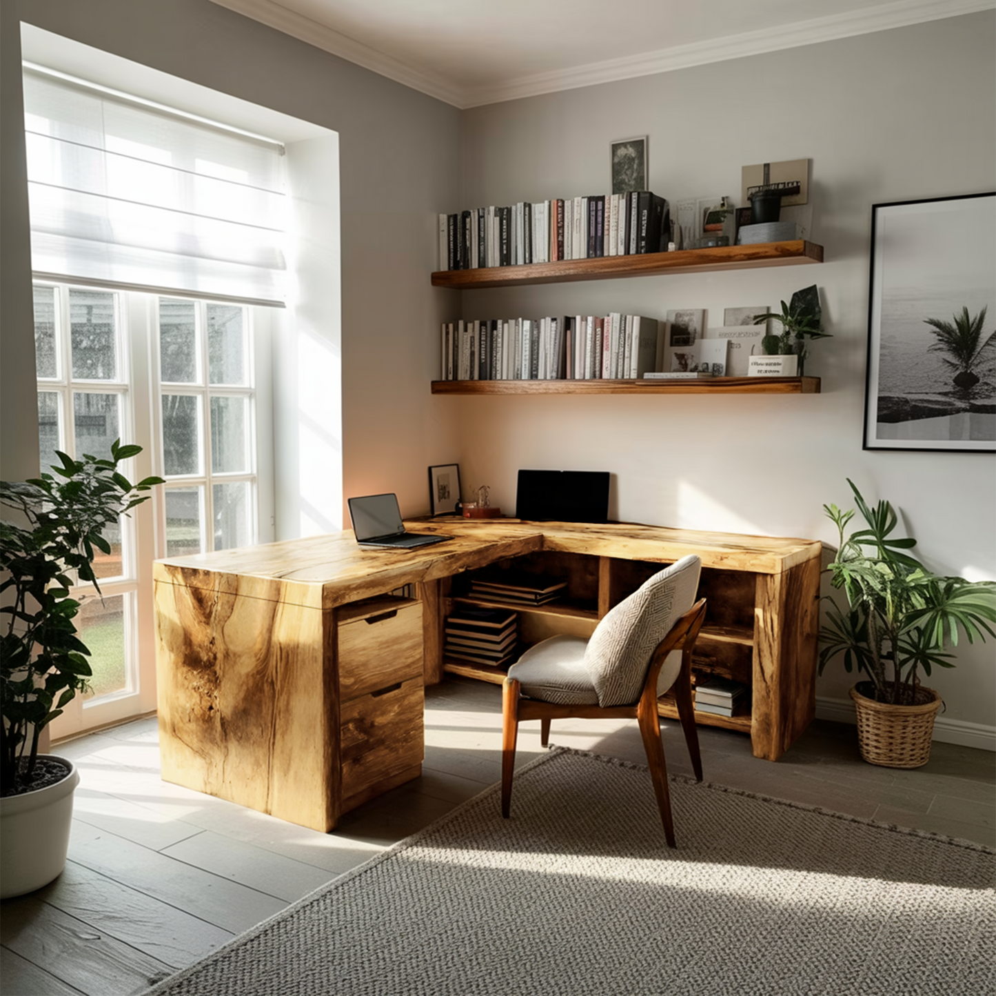 Contemporary L Shaped Workstation Desk For Study Room Kitchnce