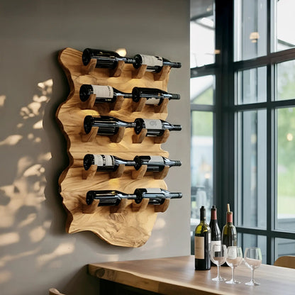 Farmhouse Wooden Live Edge Wine Holder For Furniture Decor Kitchnce