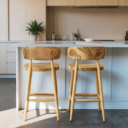 Mid Century Bar Stools With Backrest For Kitchen Or Dining Room Kitchnce