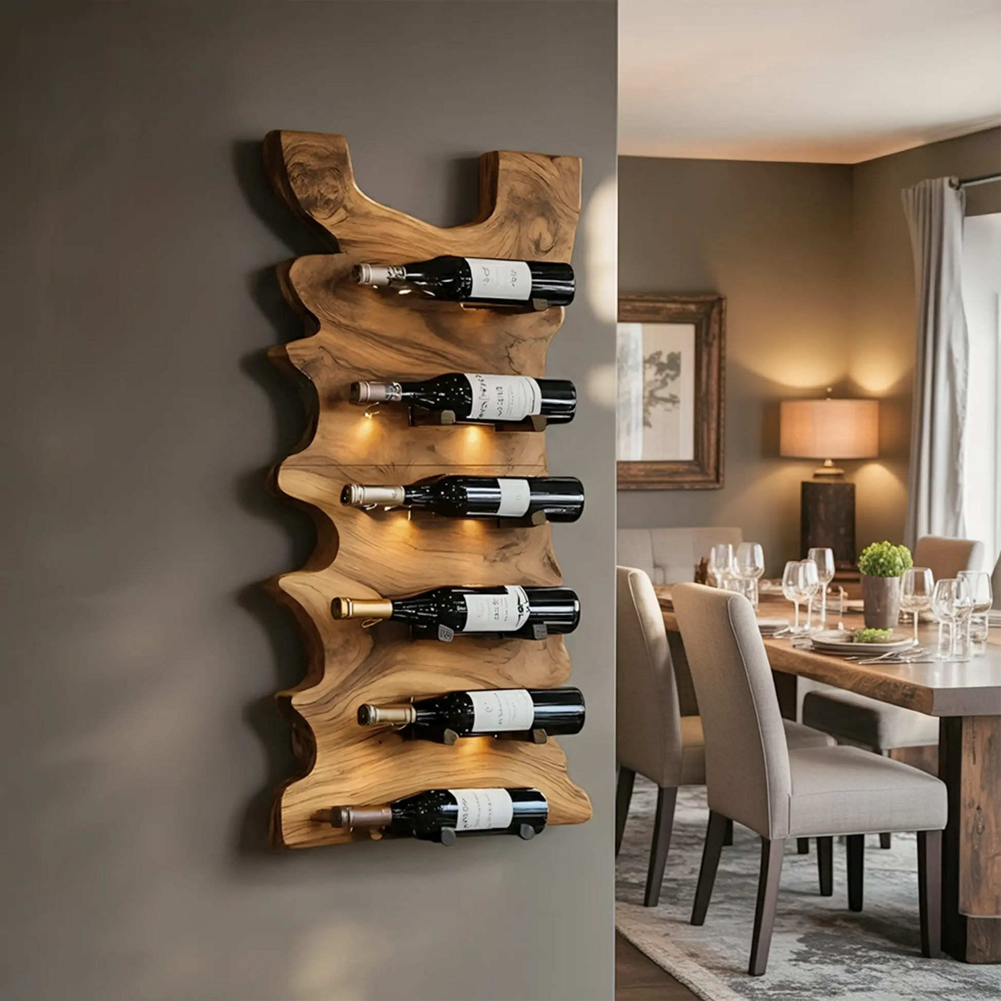 Handcrafted Live Edge Wine Holder For Entryway Design Ideas Kitchnce
