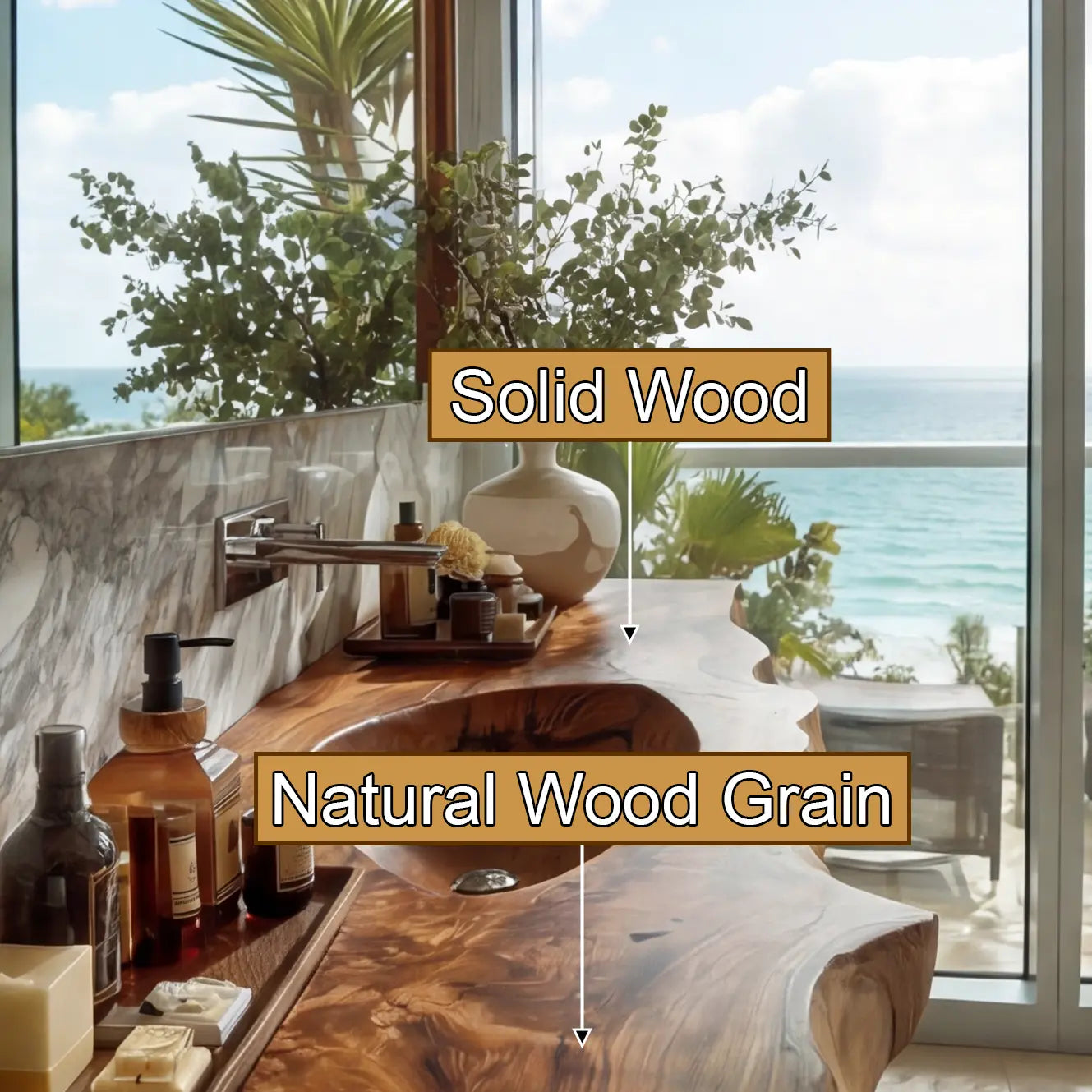 Orlith Live Edge Solid Wood Floating Bathroom Vanity with Integrated Sink SPA665452 Kitchnce