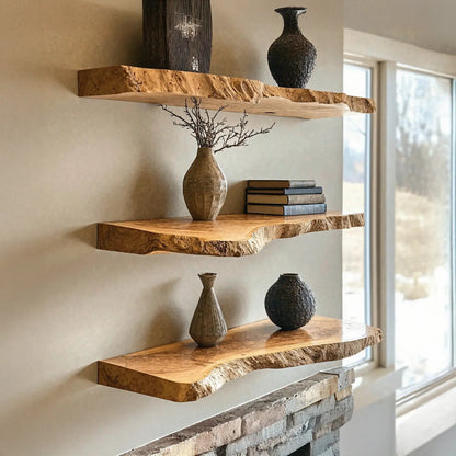 Orliven Live Edge Solid Wood Floating Shelf SPA359832 Kitchnce