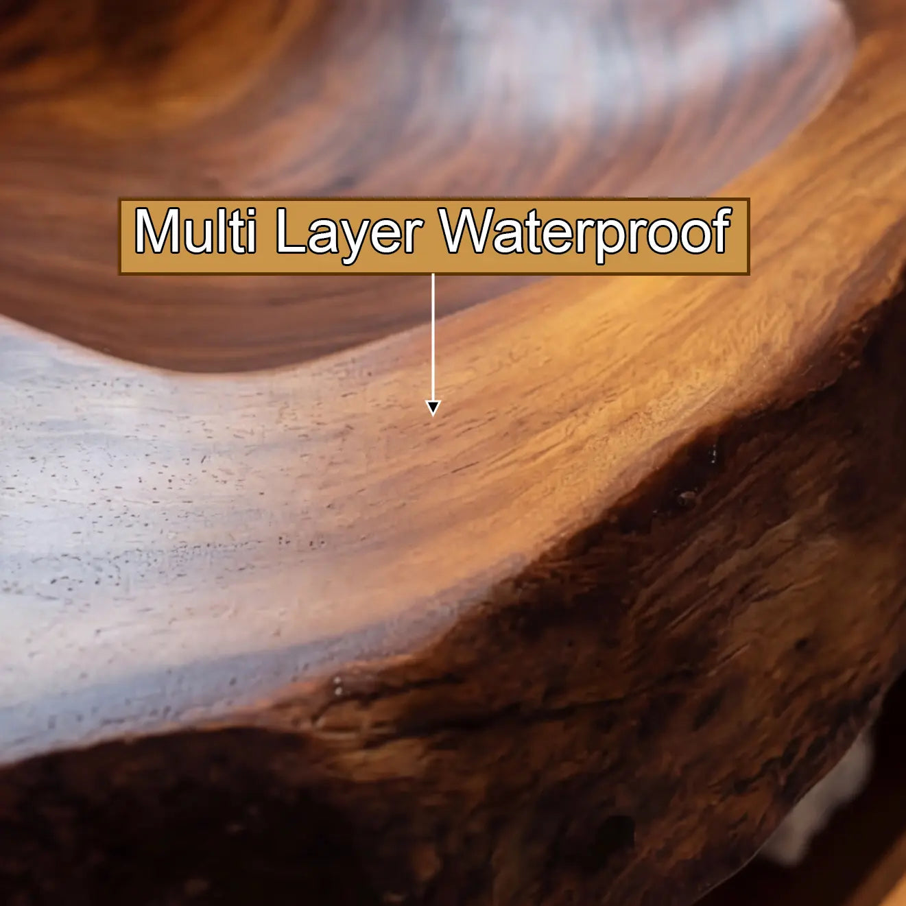 Orvello Handcrafted Live Edge Solid Wood Floating Bathroom Vanity with Integrated Sink SPA361872 Kitchnce