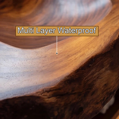 Orvello Handcrafted Live Edge Solid Wood Floating Bathroom Vanity with Integrated Sink SPA361872 Kitchnce