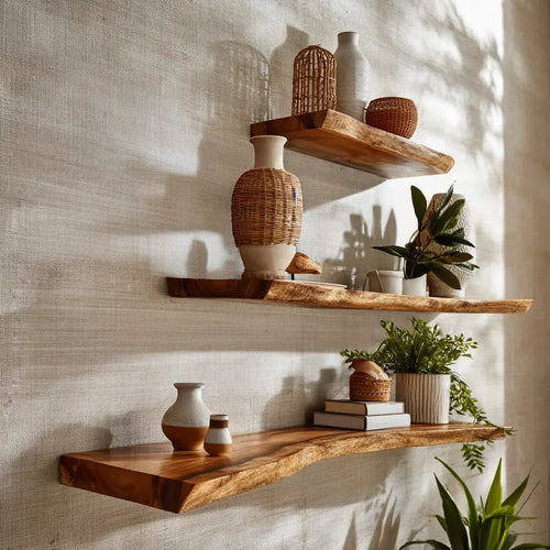Orvian Live Edge Solid Wood Floating Shelf SPA175851 Kitchnce