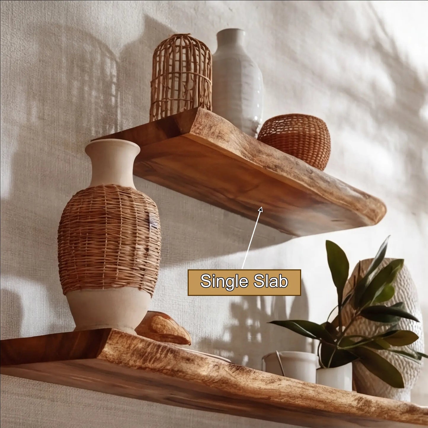 Orvian Live Edge Solid Wood Floating Shelf SPA175851 Kitchnce