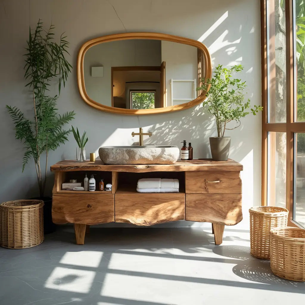 Farmhouse Wooden Vanity For Bathroom Interior Design Kitchnce