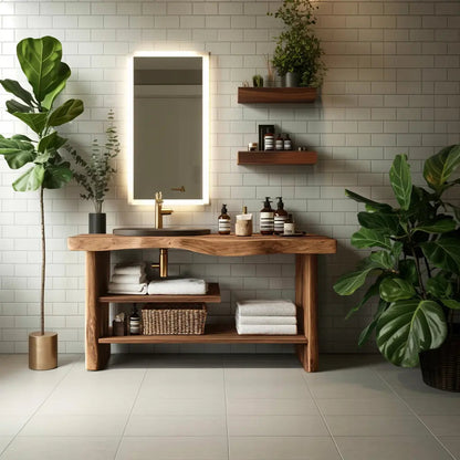 Handcrafted Wooden Storage Vanity For Bathroom Decor Kitchnce