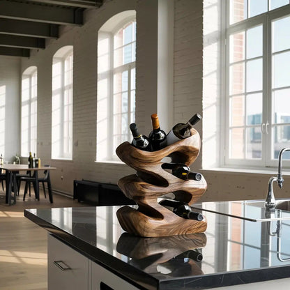 Handcrafted Wine Stand For Kitchen Natural Storage Kitchnce