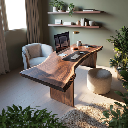 Modern Organic Curved Office Desk For Executive Or Creative Workspace Kitchnce