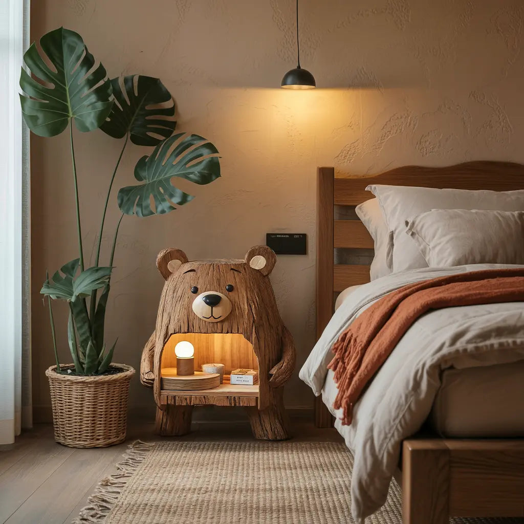 Rustic Wooden Nightstand For Stylish Bedroom Space Kitchnce