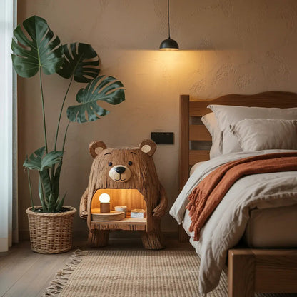 Rustic Wooden Nightstand For Stylish Bedroom Space Kitchnce
