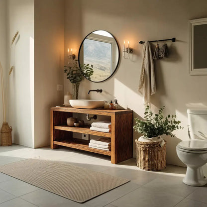 Farmhouse Wooden Vanity For Cozy Bathroom Spaces Kitchnce