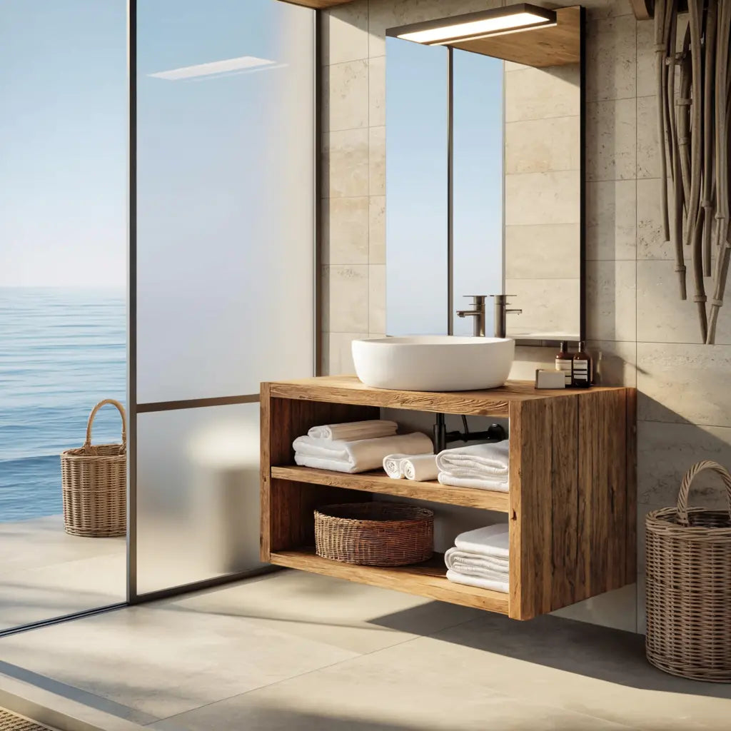 Wooden Bathroom Storage Cabinet For Rustic Decor Vibe Kitchnce