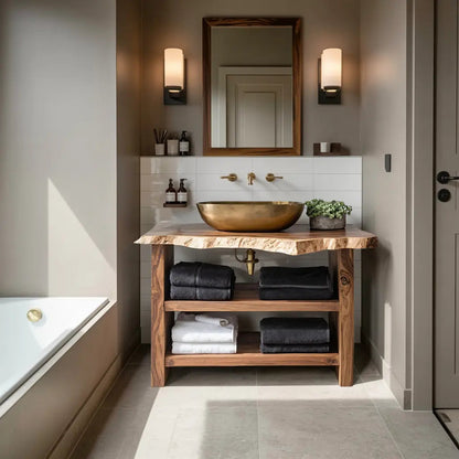 Farmhouse Wooden Vanity For Bathroom Furniture Setup Kitchnce