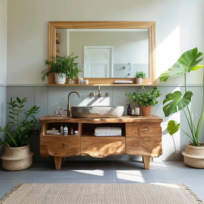 Farmhouse Wooden Vanity For Bathroom Interior Design Kitchnce