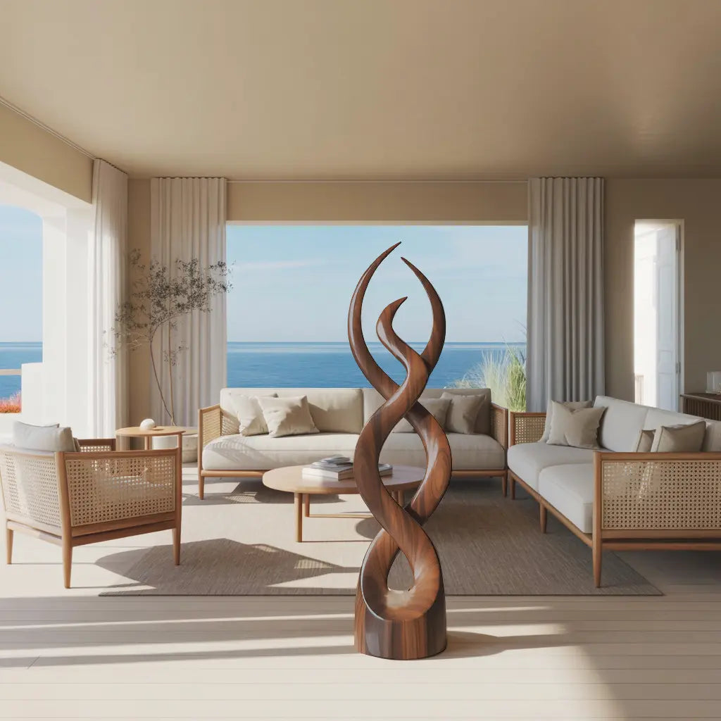 Modern Abstract Wooden Sculpture For Home Decor Kitchnce