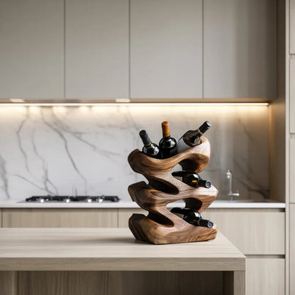 Handcrafted Wine Stand For Kitchen Natural Storage Kitchnce