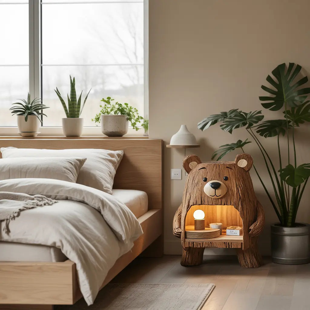 Rustic Wooden Nightstand For Stylish Bedroom Space Kitchnce