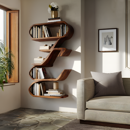 Modern Sculptural Wall Shelf For Living Room Display Kitchnce