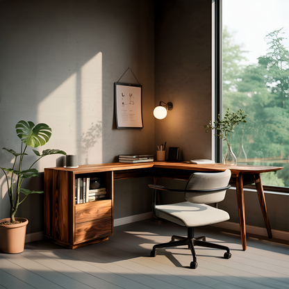 L Shaped Study Desk For Home Office Kitchnce