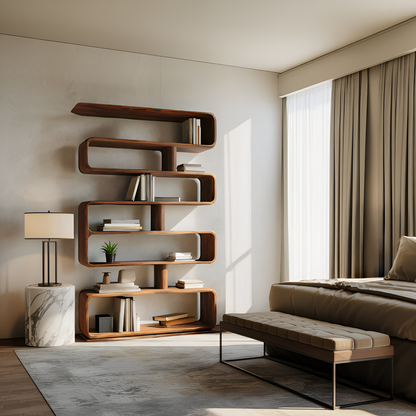 Modern Bookcase Freestanding Shelving Unit For Home Organization Kitchnce